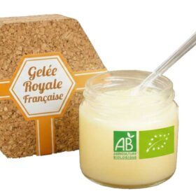 Pot de gelée royale française, produite sous cahier des charges AB 'Agriculture Biologique' - Miel-Direct