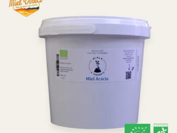 miel d'acacia bio produit dans les Pyrénées, en seau de 3kg