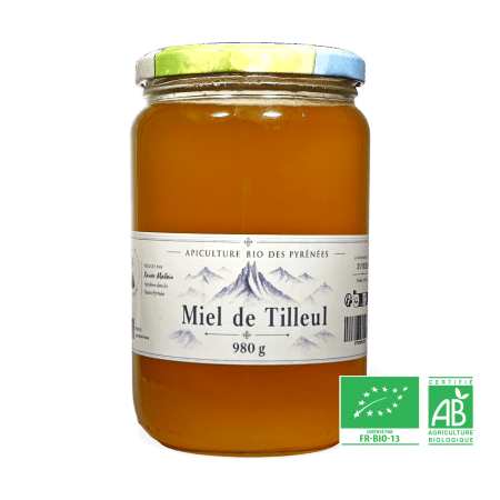 miel-tilleul-bio-980g pot de miel bio de Tilleul - 980g